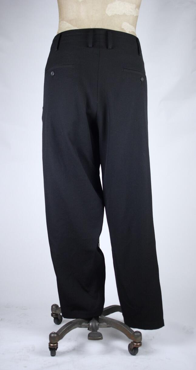 Trousers Black Wool Gabardine with Chain 