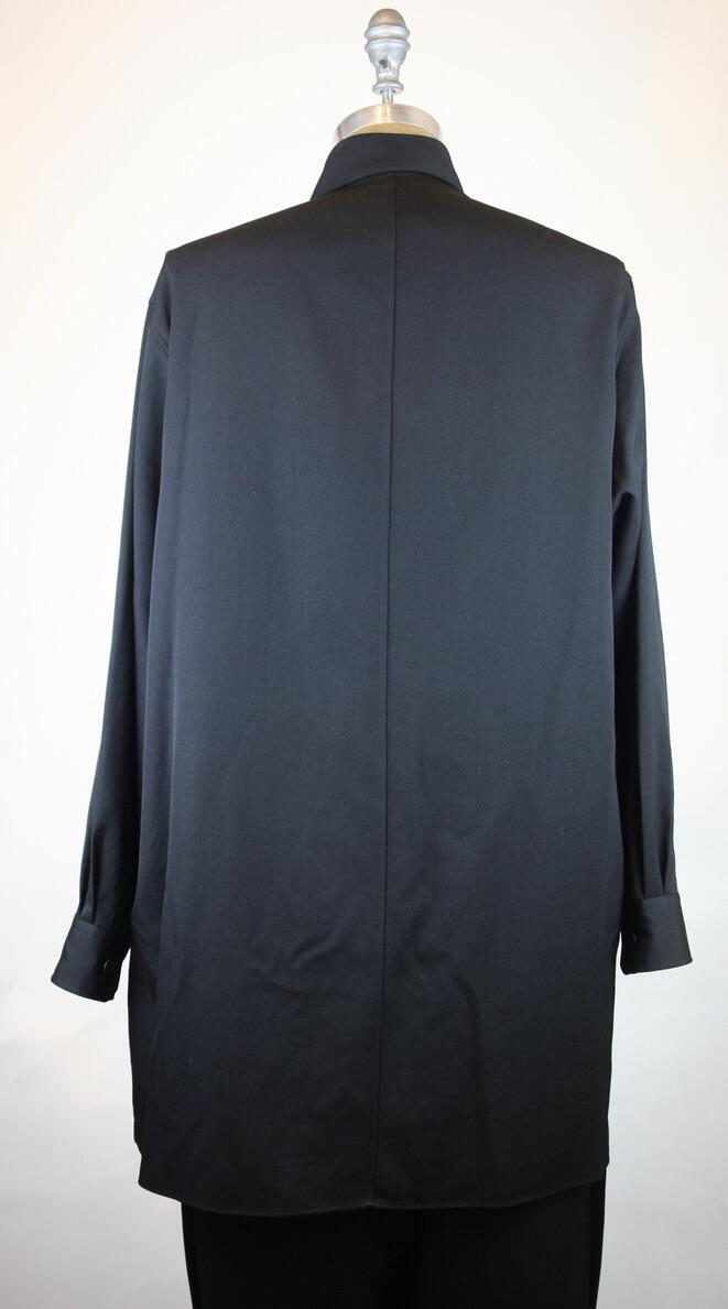 Shirt Black Wool Gabardine 